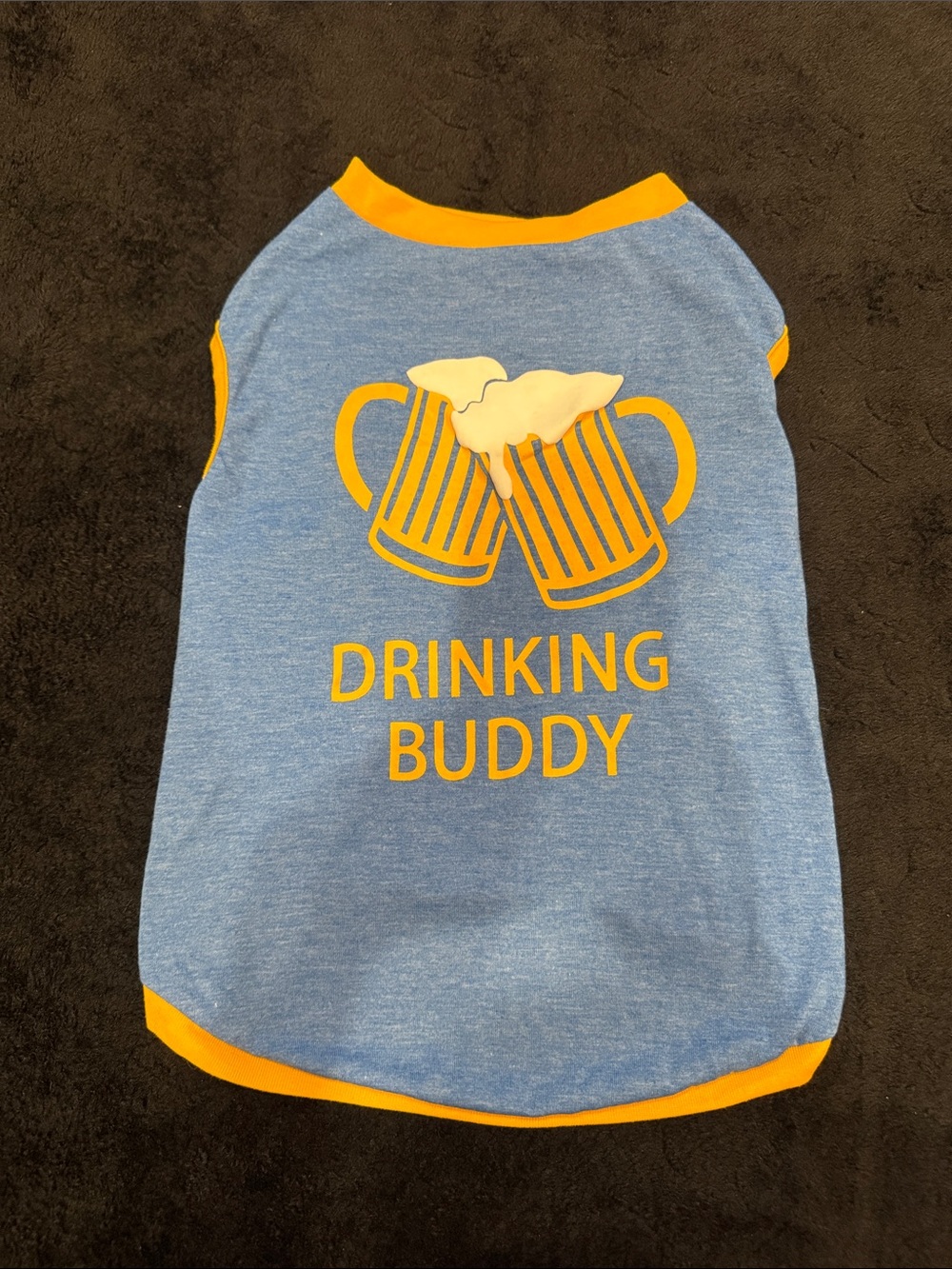 Top Paw Blue and Yellow 'Drinking Buddy' Dog Shirt